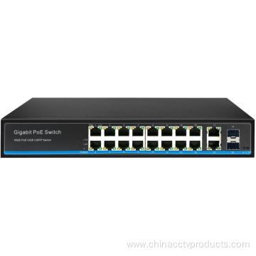 16Ports PoE Switch with Gigabit Uplink and SFP